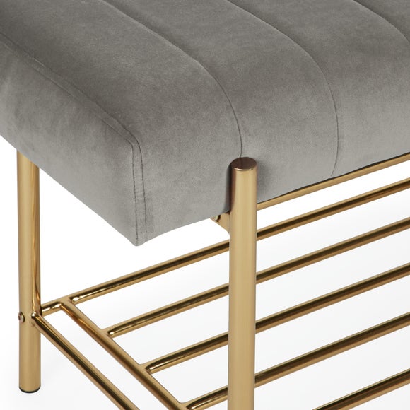 Kendall Rose Velvet Hallway Bench Dunelm