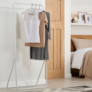 White Metal Clothes Rail