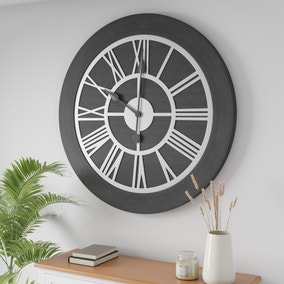 Wooden 100cm Clock Grey 
