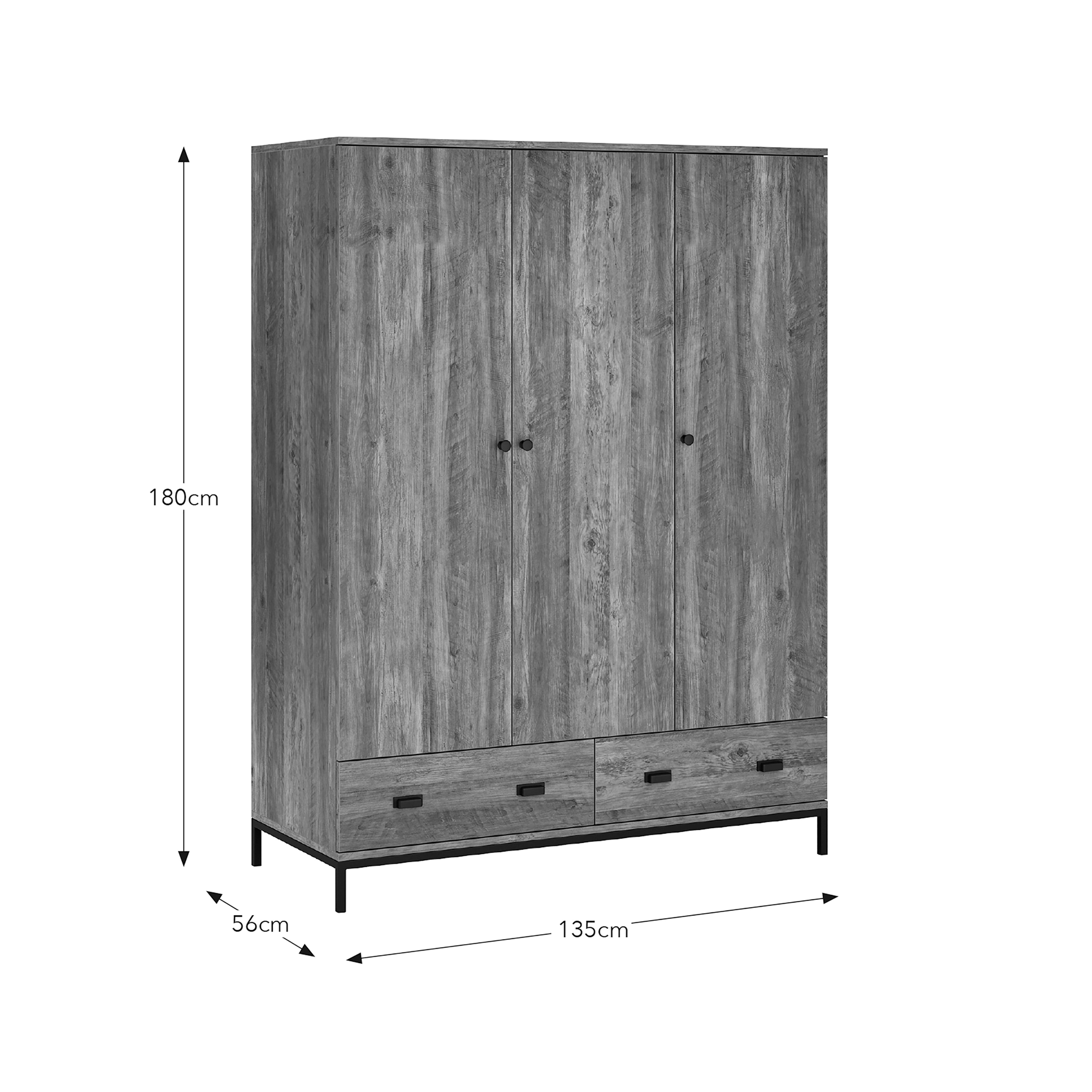 Fulton Triple Wardrobe | Dunelm