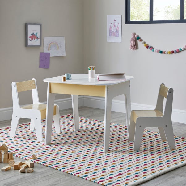 Kids White Table And Chair Set Dunelm, Children S Wood Table And Chair Set