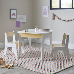 Kid's White Table and Chair Set