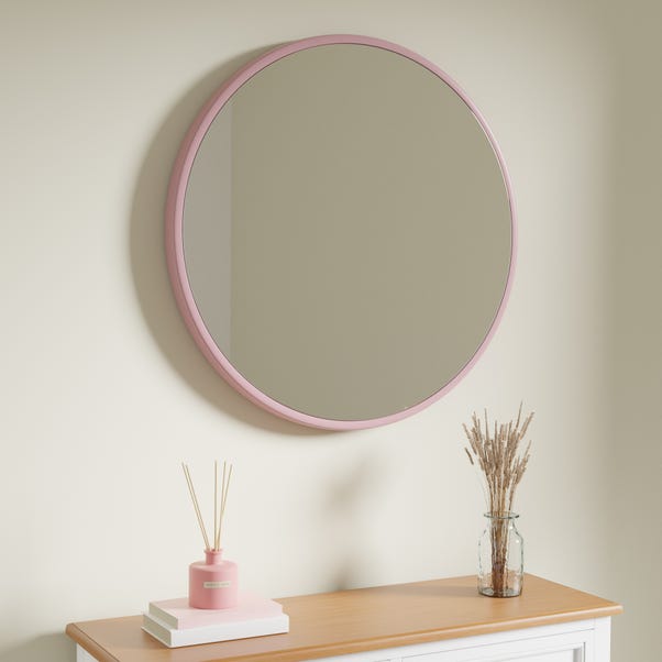 Elements Round Wall Mirror 55cm Blush Dunelm Elements Round Wall Mirror 55cm Blush, Round Wall Mirror