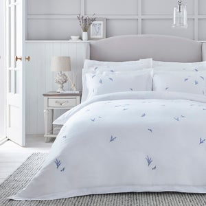 Dorma Ashmore Lavender 100 Cotton Duvet Cover And Pillowcase Set