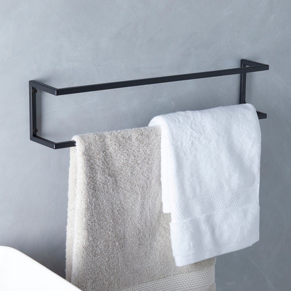 Towel rail black online matt