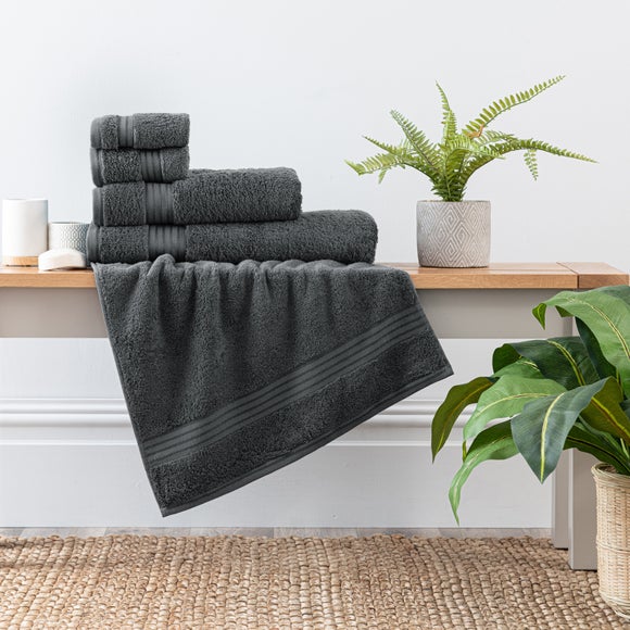 Charcoal Egyptian Cotton Towel Dunelm