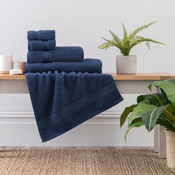 Navy patterned clearance towels