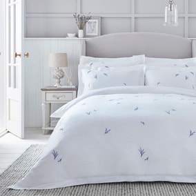 Dorma Ashmore Lavender 100% Cotton Duvet Cover and Pillowcase Set