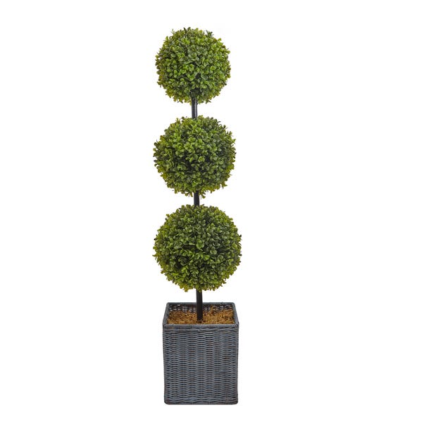 Artificial Faux Boxwood 3 Ball Topiary, Artificial Outdoor Topiary Trees