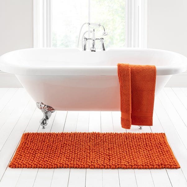 Pebble Orange Extra Large Bath Mat Dunelm, Bathroom Rugs Large Size