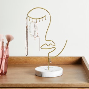 Gold Wire Face Jewellery Stand