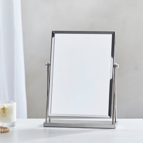 Free standing table mirror deals with lights