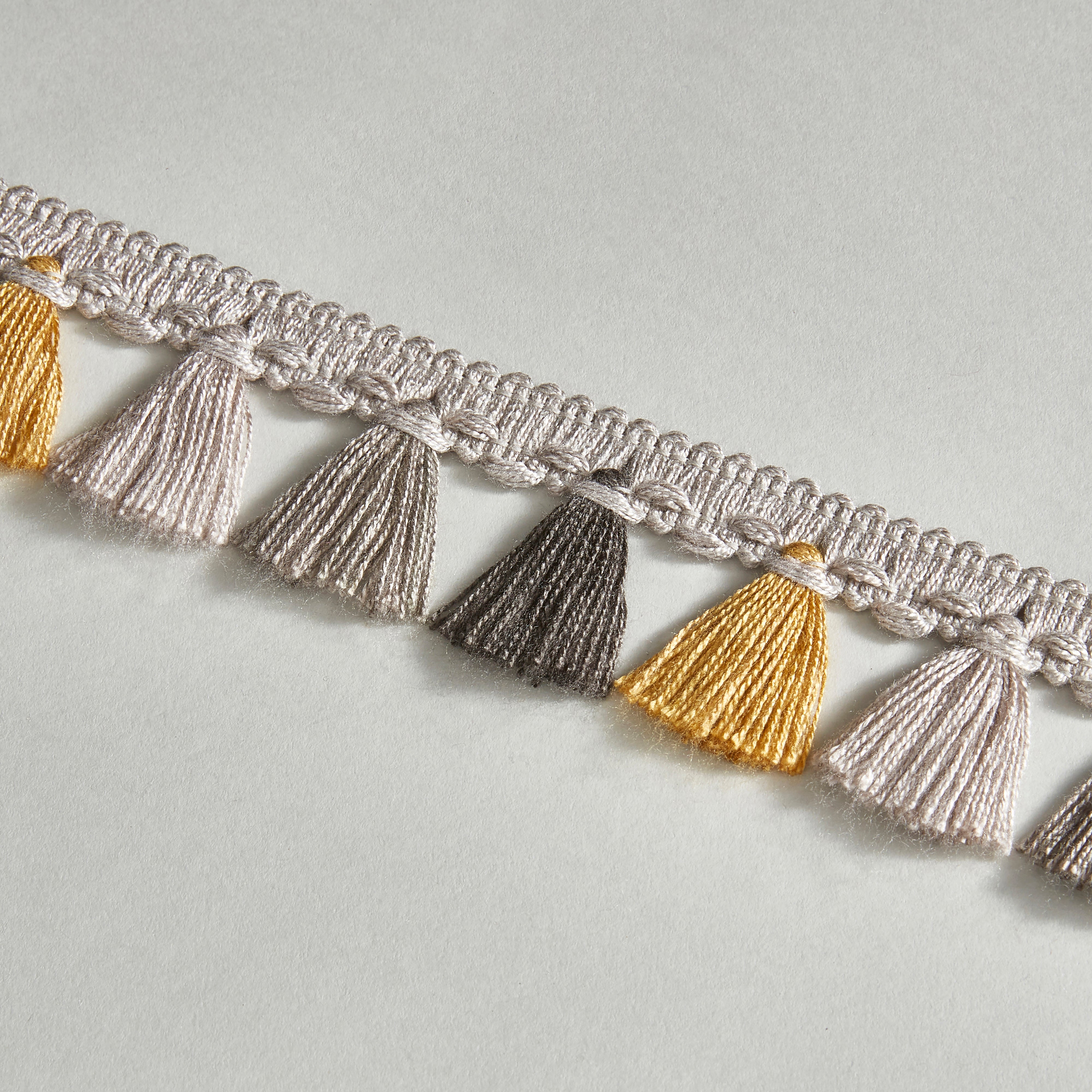 Click to view product details and reviews for Tuf Tassel Fringe 5m Length Grey Yellow.