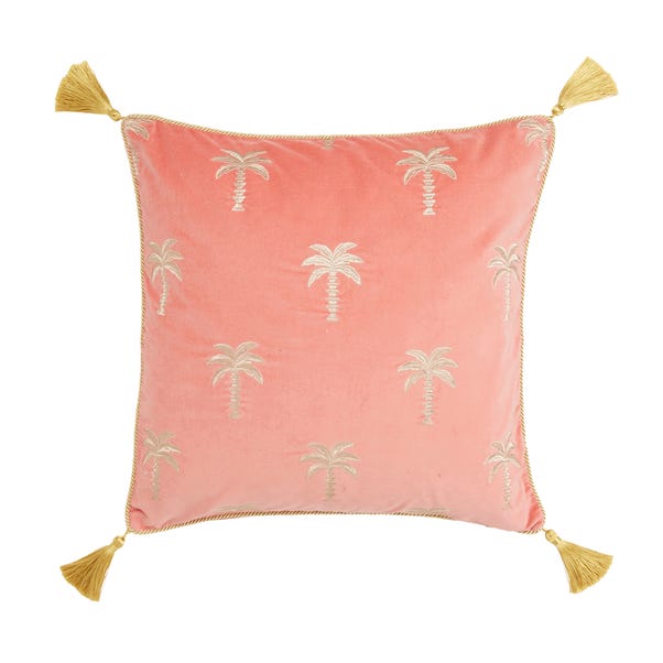 Palm Tree Cushion  Coral