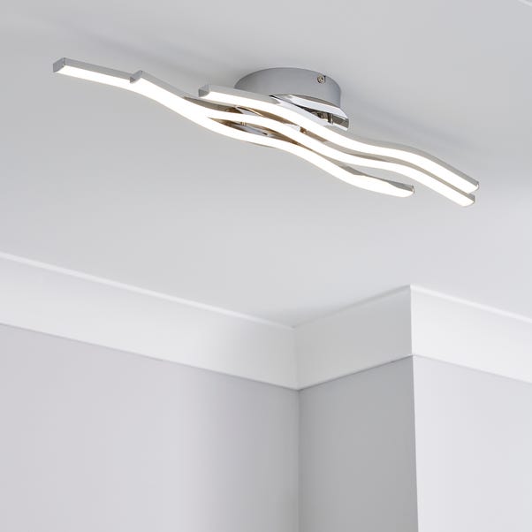 Ripple Integrated LED Bathroom Flush Ceiling Light image 1 of 6