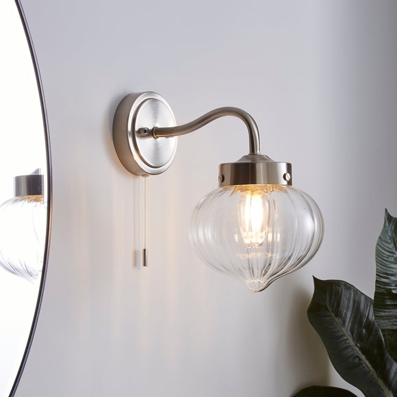 bathroom wall light with pull