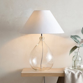 Dorma Purity Wimborne Glass Table Lamp Clear