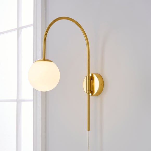 gold plug in wall lamp