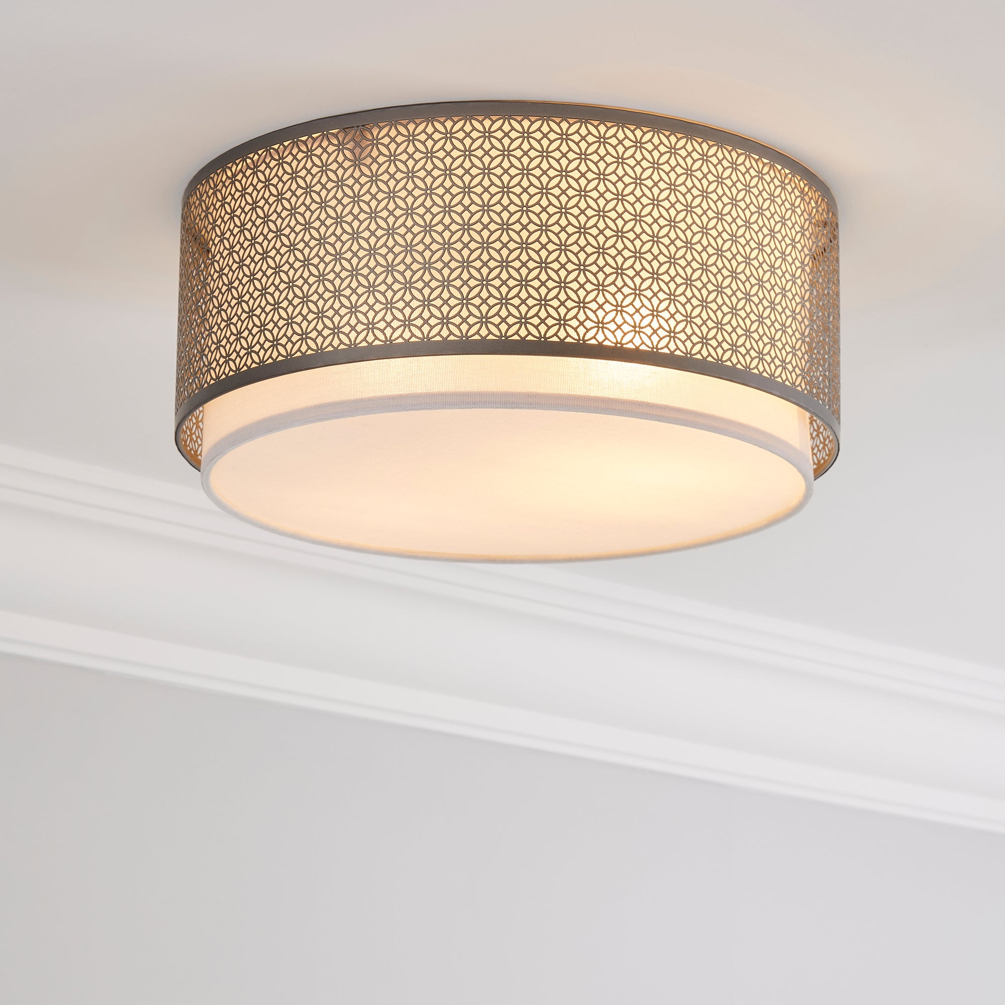 Vienna Flush Ceiling Light Grey