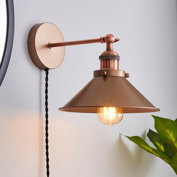 copper plug in wall lights