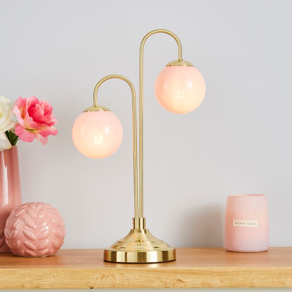 Gigi Pink Table Lamp Dunelm, Pink And Rose Gold Table Lamp