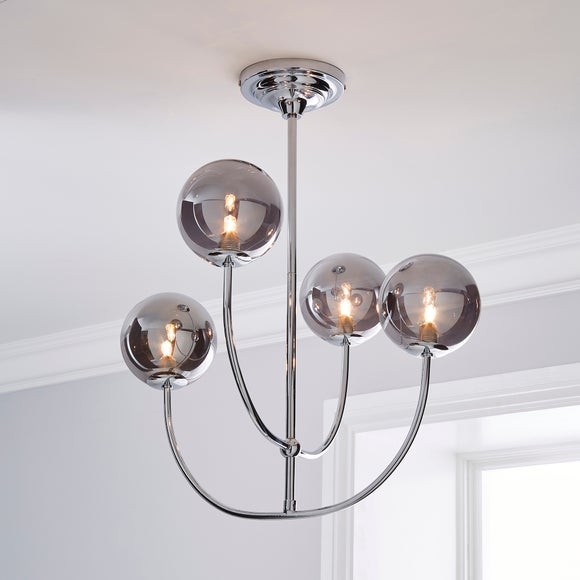 Gigi Chrome 4 Light Semi Flush Ceiling Light