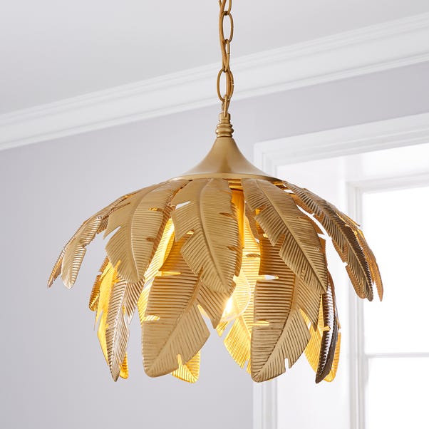 Farrah Palm Leaf Ceiling Fitting Gold image 1 of 8