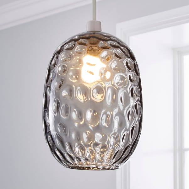 Elodie Grey Lustre Dimpled Glass Easy Fit Pendant image 1 of 6