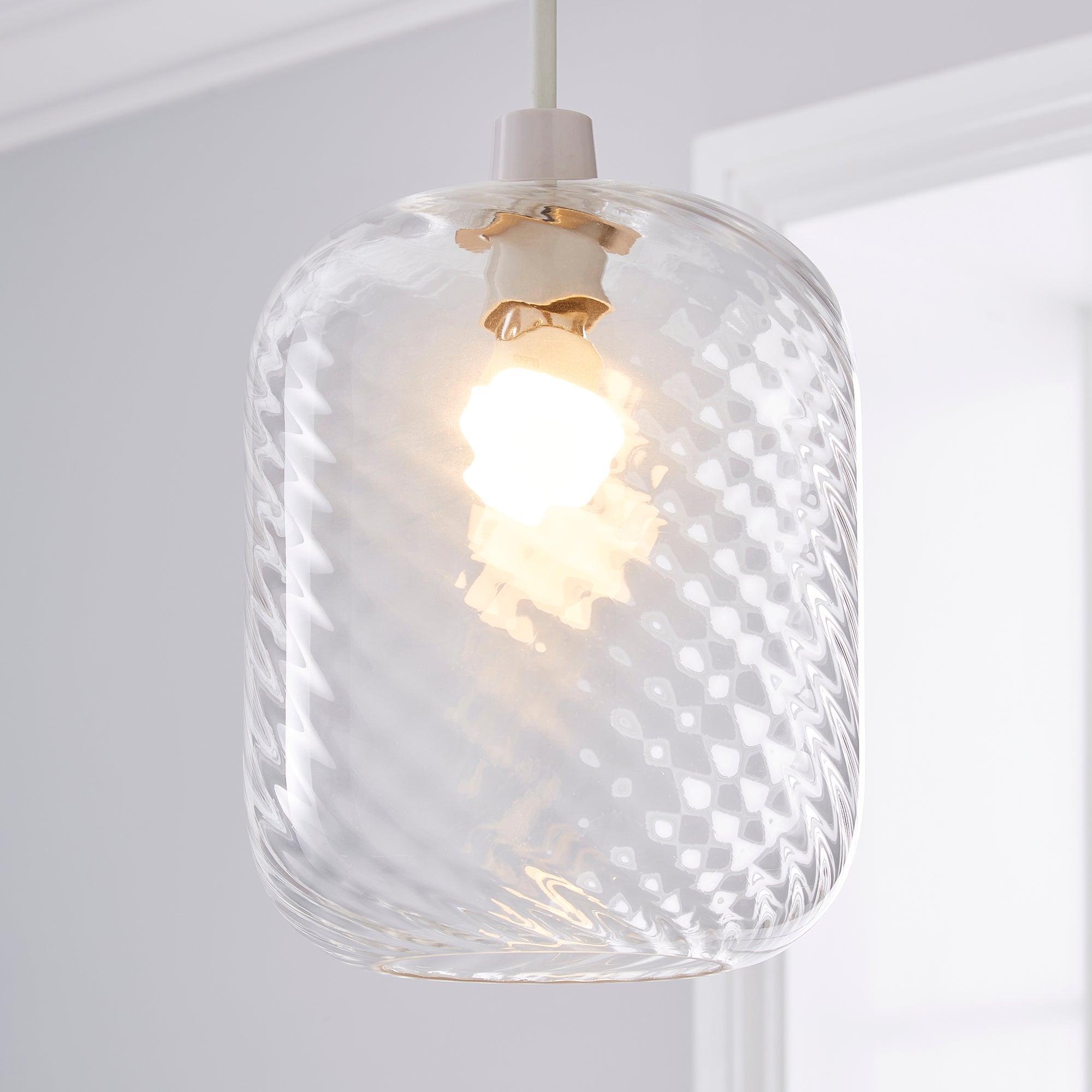 Click to view product details and reviews for Elodie Ribbed Glass Easy Fit Pendant Clear Lustre Clear.