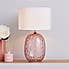 Elodie Dimpled Glass Blush Table Lamp  Blush