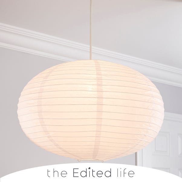 The Edited Life Rice Paper Oval Shade 60cm Dunelm - Paper Lantern Ceiling Light Cover