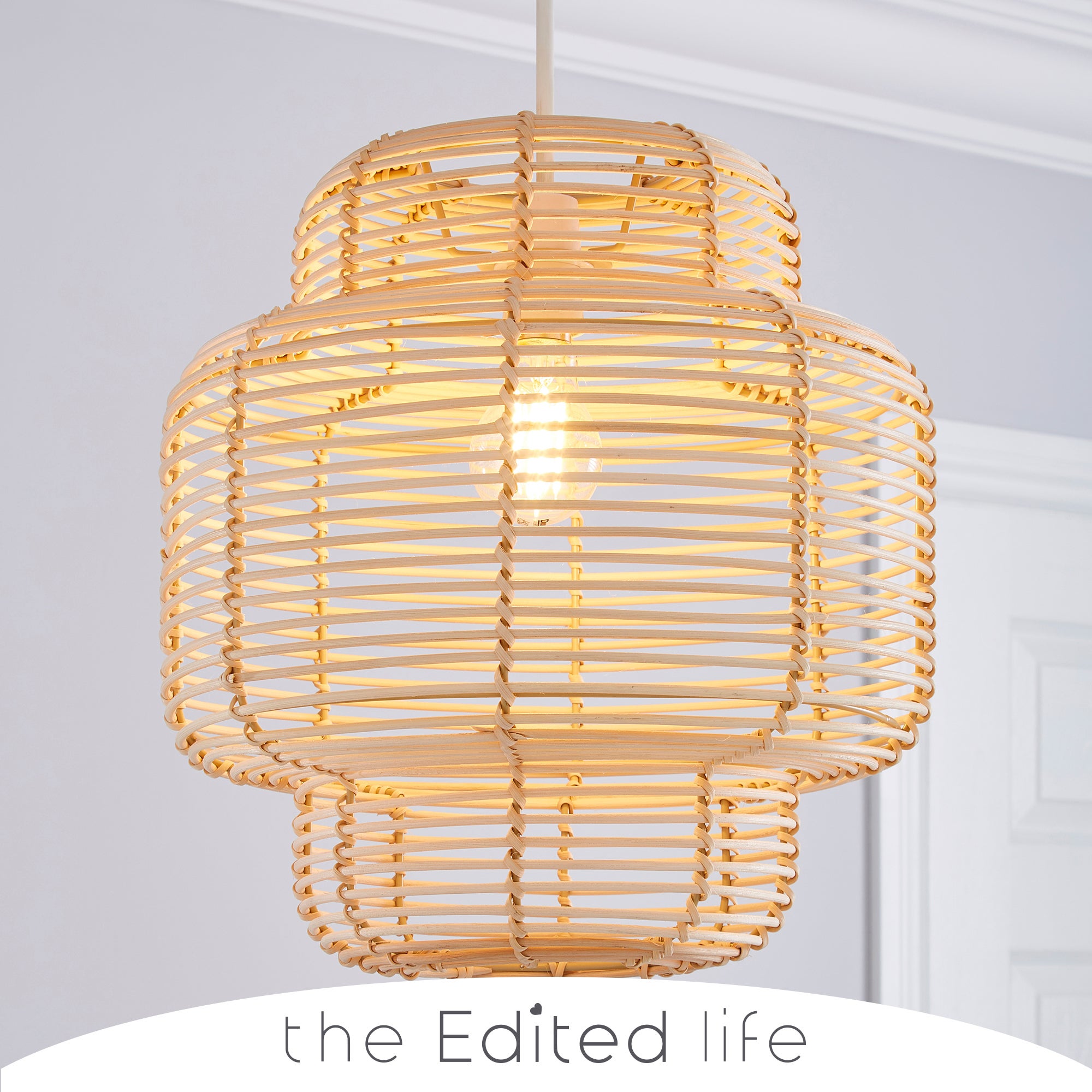 Wicker Tiered Easy Fit Pendant Shade