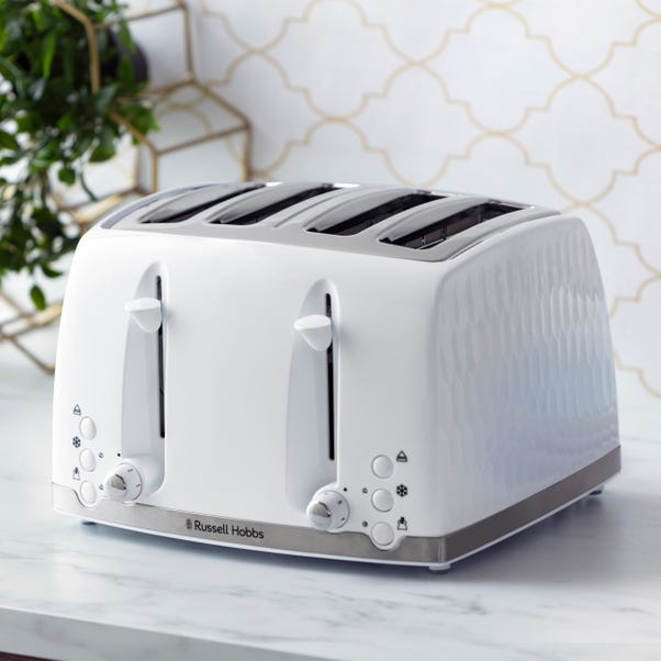 Russell Hobbs Honeycomb 4 Slice Toaster White image 1 of 9