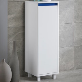 Vienna White Single Door Floor Cabinet with Reversible 4 in 1 Colour Bar