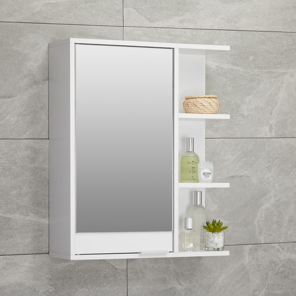 Jaxon White Single Door Wall Cabinet with Open Shelves image 1 of 7