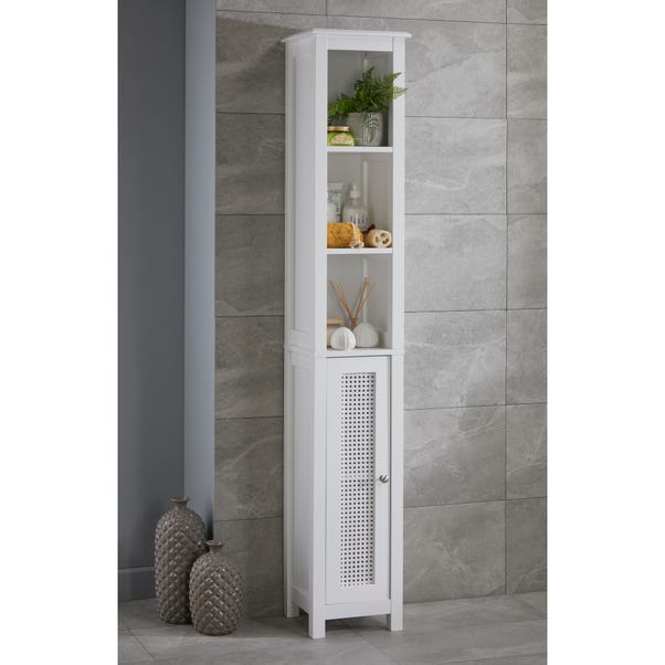 Palermo Cane White Tall Cabinet image 1 of 7
