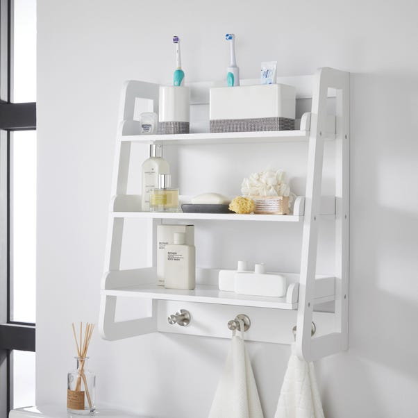 Jasper White Wall Mounted Shelves With, White Wall Hanging Bookcase
