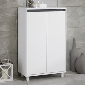 Vienna single door mirrored cabinet - white