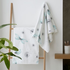 Dragonfly Mint Printed Hand Towel