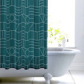 Elements Geo Teal Shower Curtain