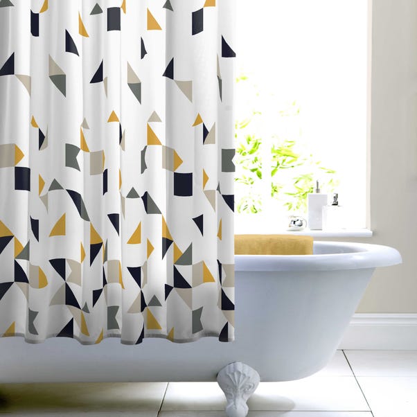 Elements Triangles Shower Curtain Dunelm, What Are Shower Curtains Made Out Of