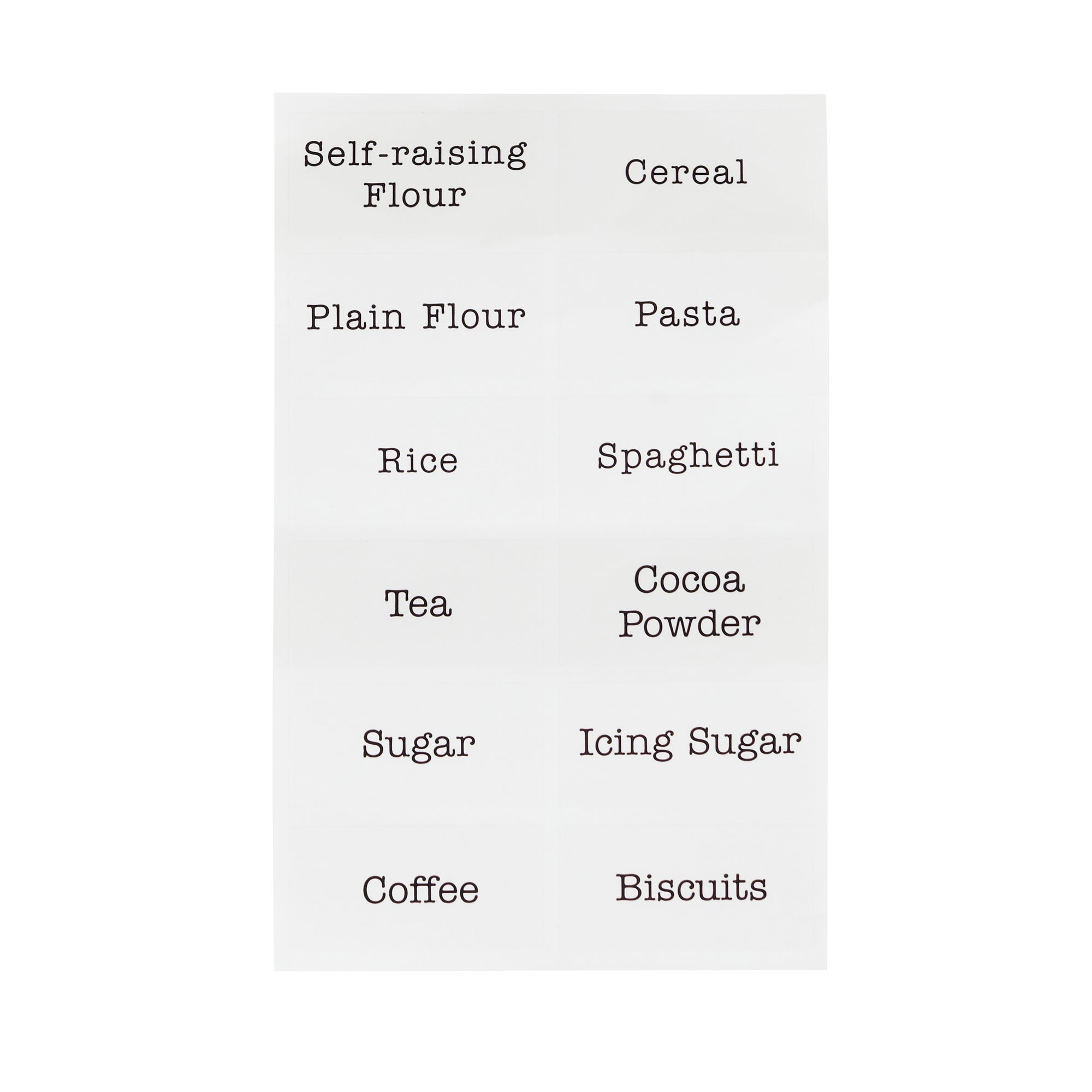 Image of Kitchen Jar Labels Off-White
