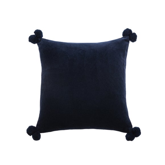 Clara Velvet Square Pom Pom Cushion