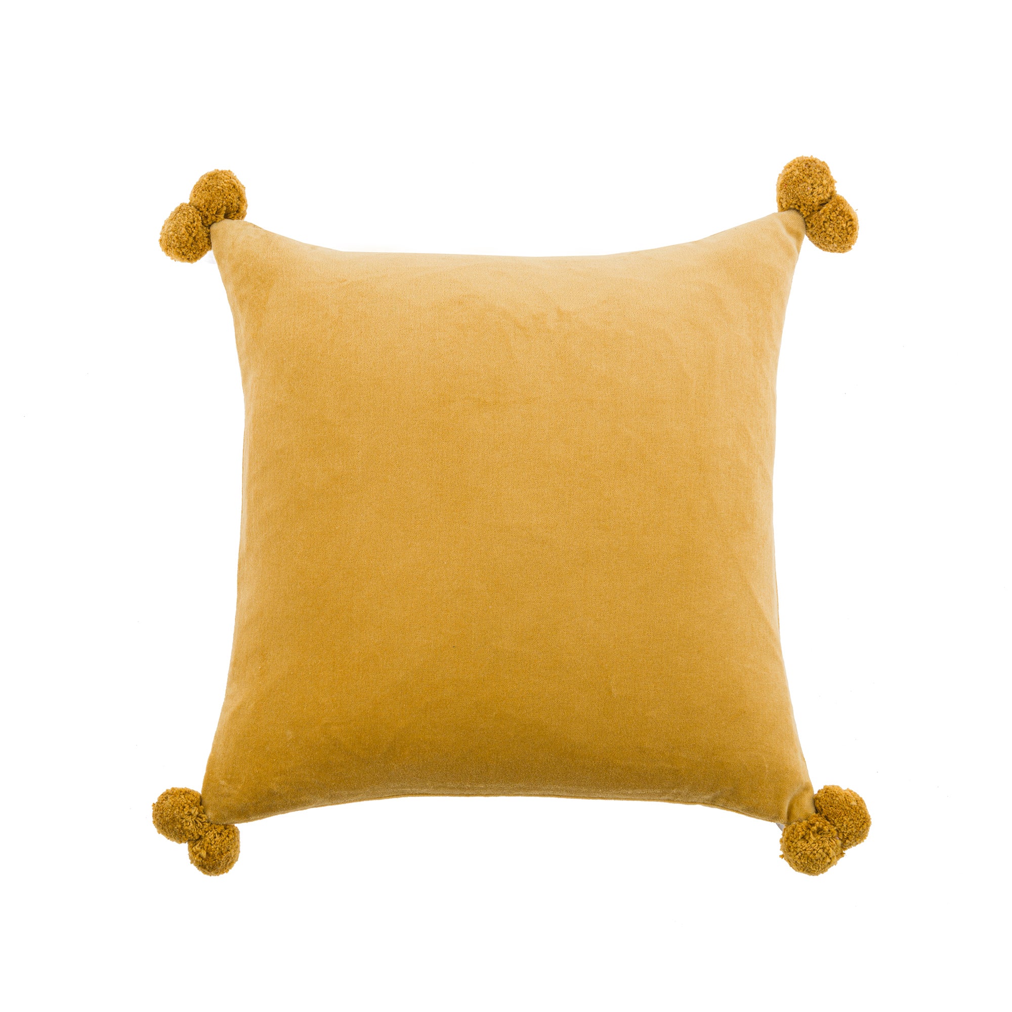 Clara Velvet Square Pom Pom Cushion | Dunelm