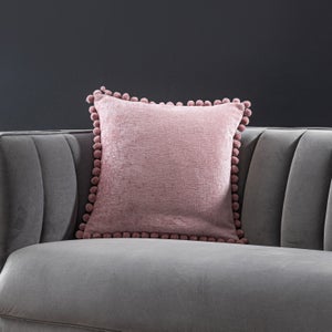 Chenille Square Pompom Cushion
