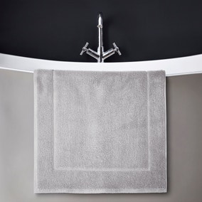 Hotel Soft Cotton Terry Light Grey Bath Mat