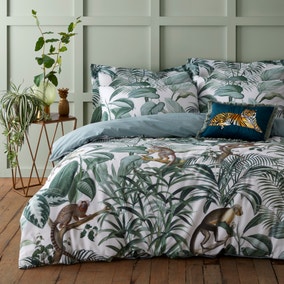 Jungle Green 100% Cotton Reversible Duvet Cover and Pillowcase Set