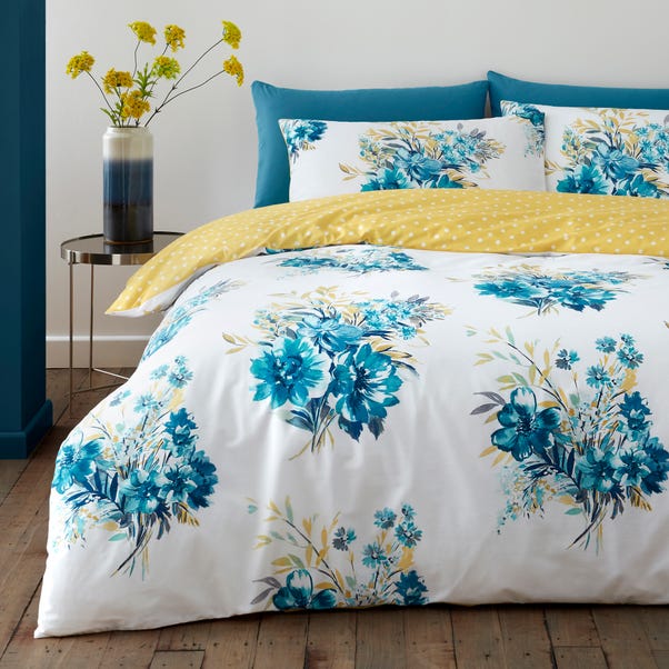 Emmeline Floral Reversible Duvet Cover and Pillowcase Set image 1 of 5