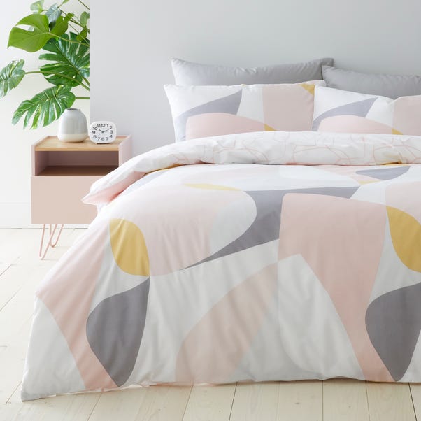 Elements Paco Blush Reversible Duvet Cover and Pillowcase Set image 1 of 5