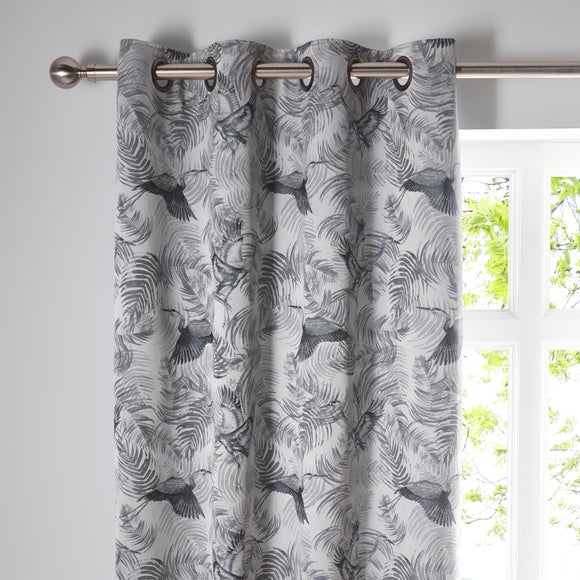 Crane Silver Eyelet Curtains Dunelm